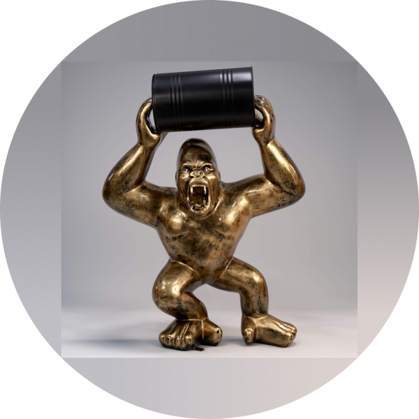 ART pop art gorilla aap antiek brons met ton 140 cm