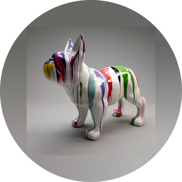 ART pop France Buldog XXL wit multicolor H160 x 200 x 60 cm