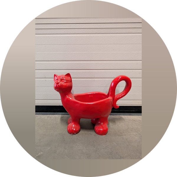 Kat bloembak polyester résine 45 cm