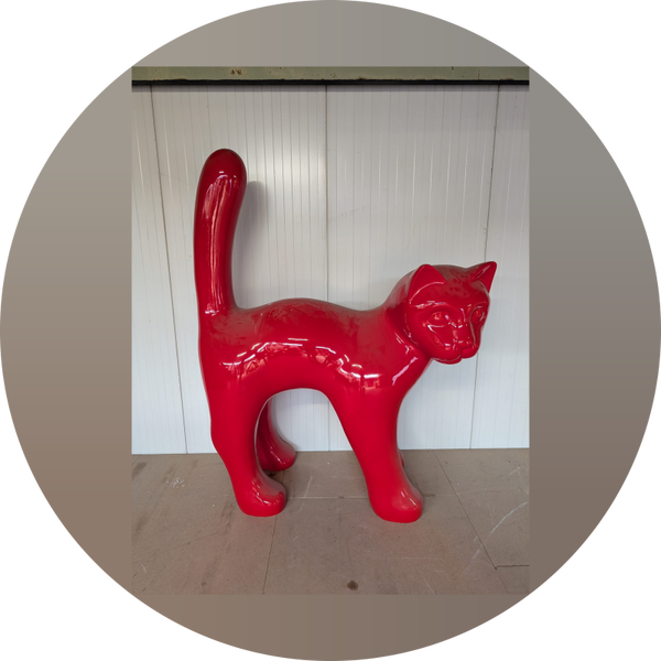 Parijse Kat super groot rood laminaat 200 cm