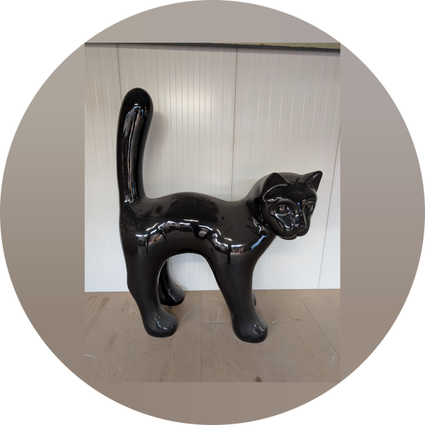 Parijs Kat super groot  zwart laminaat  200 cm