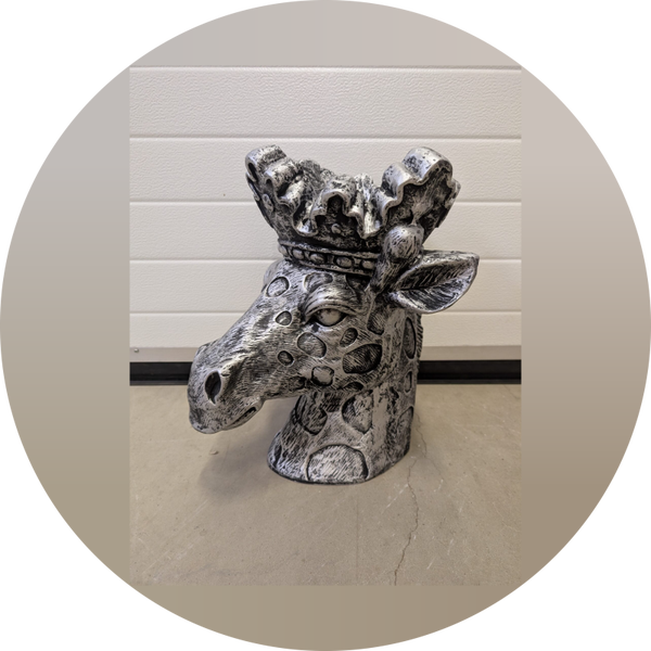 Giraf bloempot antiek zilver 45 cm