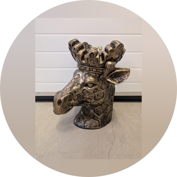 Giraf bloempot antiek goud  45 cm