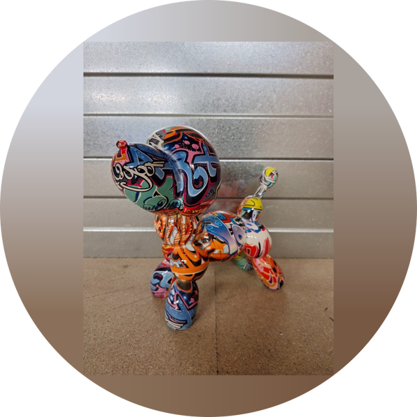 Graffiti pop art ballon hond dikke kop 26 x 27 x 13cm VERP4
