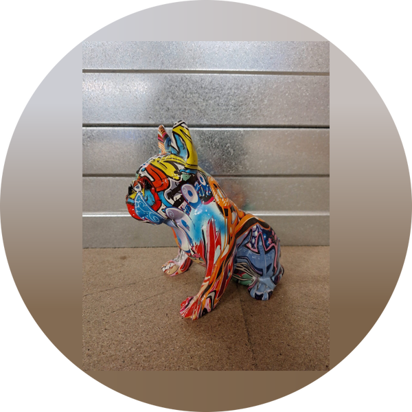 Graffiti pop art france buldog zit 21 x  21 x 13cm VERP 8