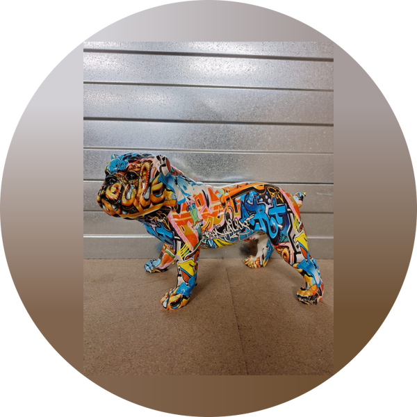 Graffiti pop art engelse buldog 27 x  41 x  22cm VERP 4