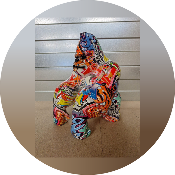 Graffiti gorille stoer  35 x 30 x 25 cm VERP 2