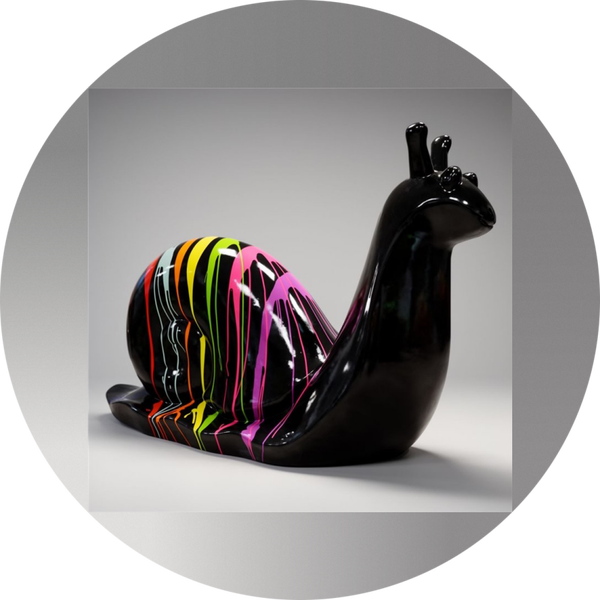 ART pop Slak design zwart drop multicolor polyester résine 100 cm