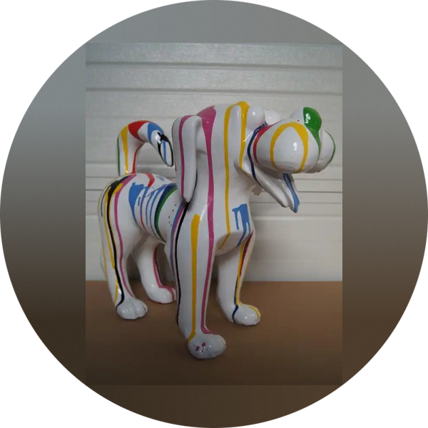 ART pop Cartoon hond zwart multicolore drop polyester résine 41 cm
