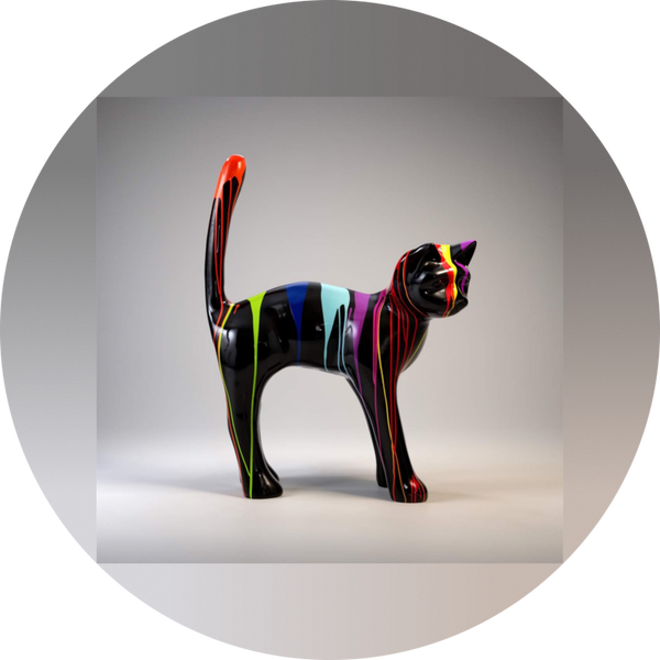 ART pop Parijse kat XL laminaat  ( extra sterk )  multicolor 150 cm
