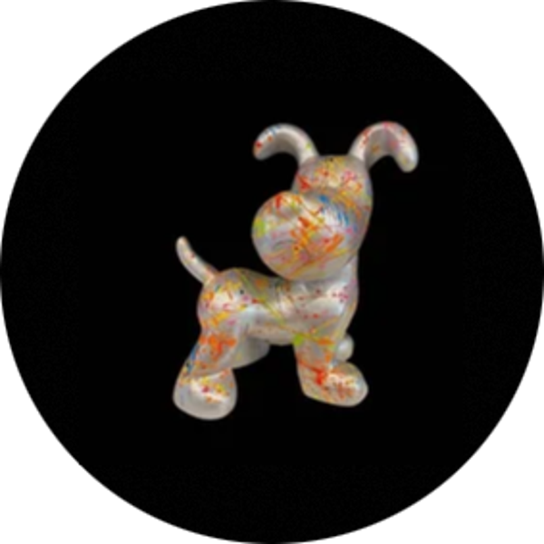 ART pop Cartoon Funny flapy hondje polyester multicolor splash  20 cm