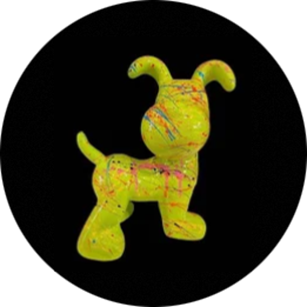 ART pop Cartoon Funny flapy hondje polyester multicolor splash  20 cm