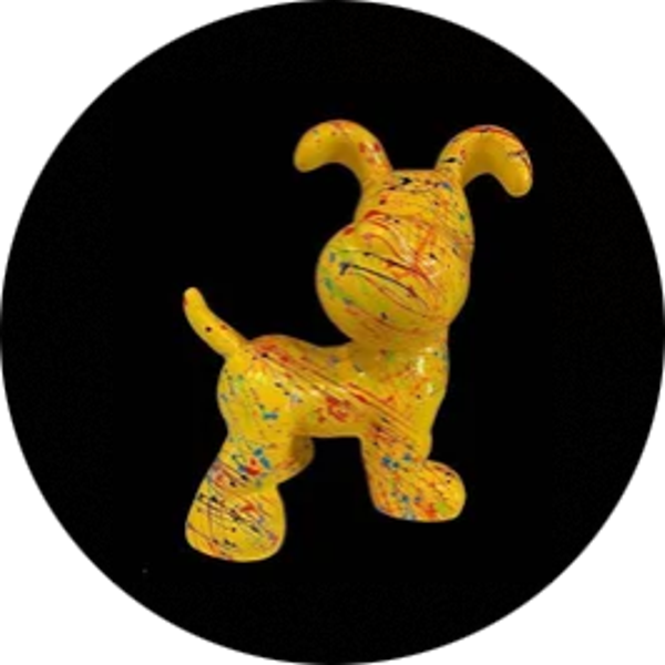ART pop Cartoon Funny flapy hondje polyester multicolor splash  20 cm