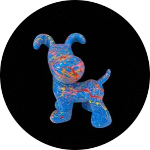 ART pop Cartoon Funny flapy hondje polyester multicolor splach 20 cm