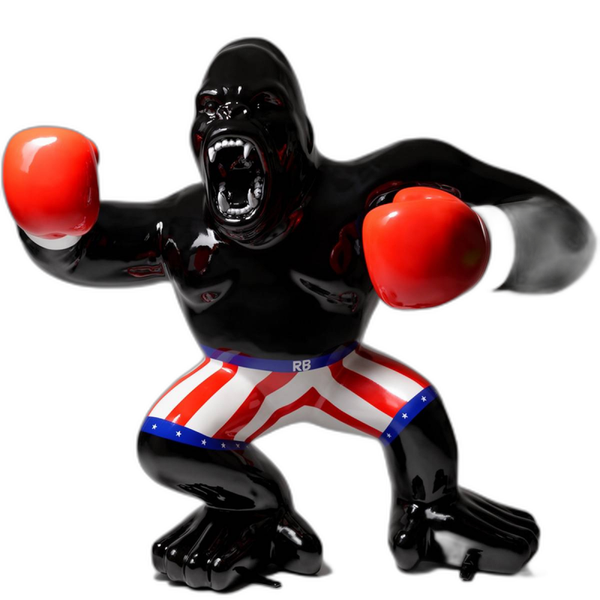ART pop Agresive xxl Gorilla singe grandeur naturel bokser  180 cm