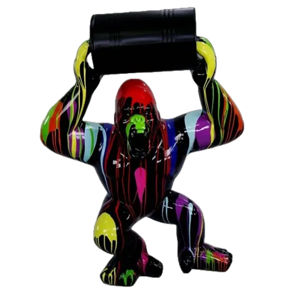 ART pop Agressieve gorilla multicolor met ton 100cm
