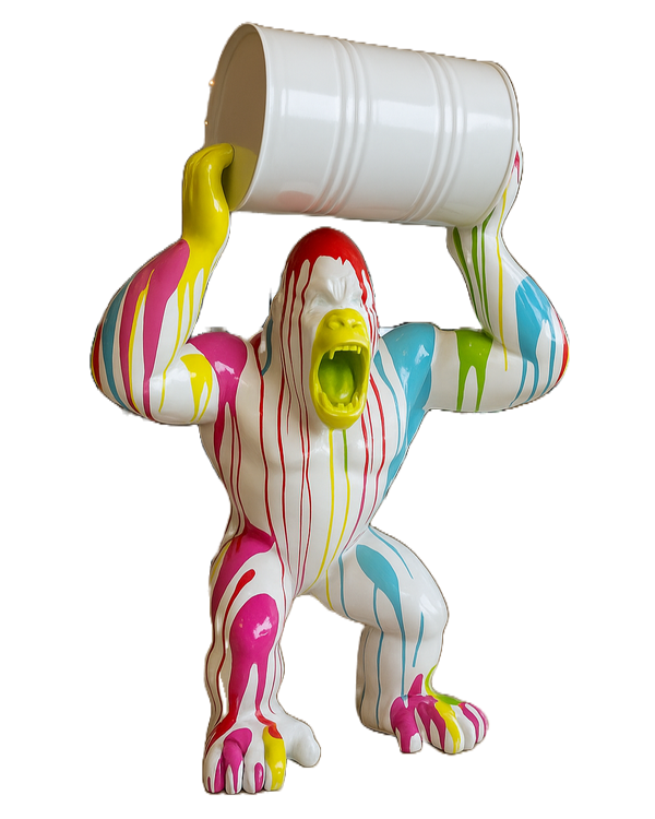 ART pop  Gorilla aap XXL met ton zwart multicolor Laminaat  250  cm