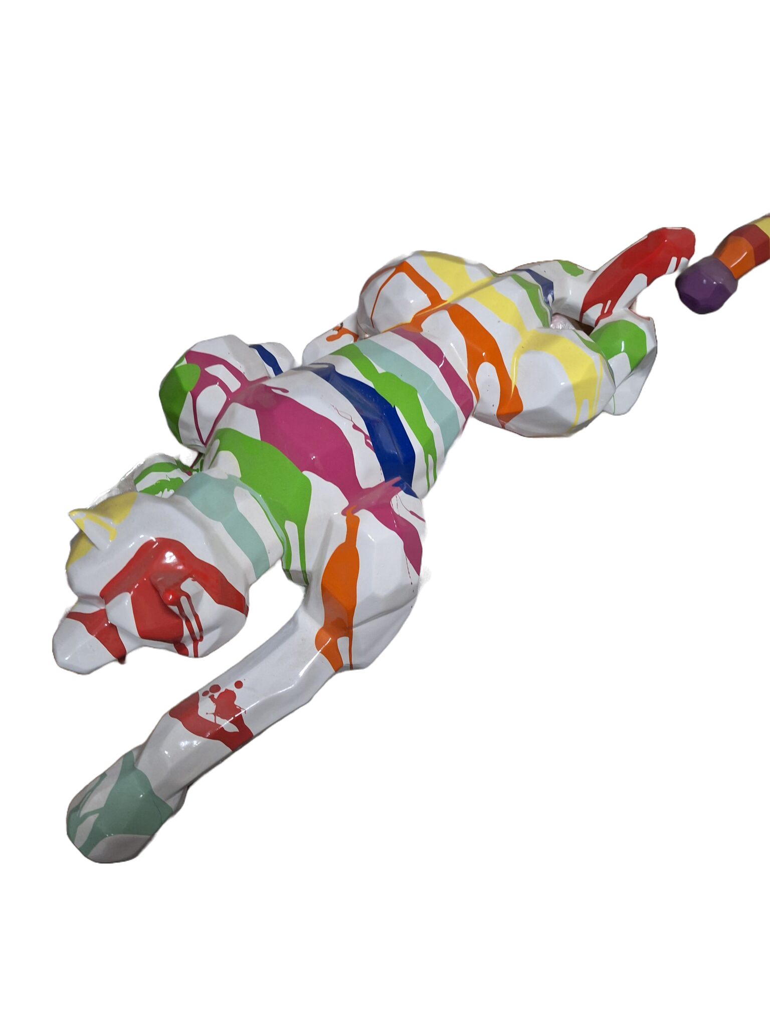 ART pop Sluipende cartoon panter origami wit of zwart multicolor 110 cm