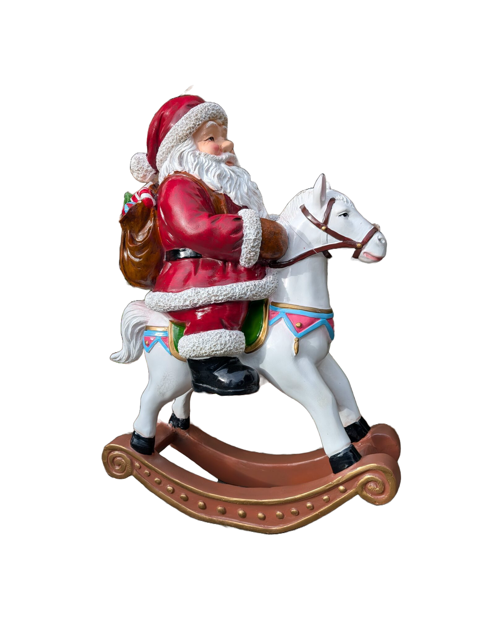 Kerstman op schommel laminaat 61 x 28 x 82 cm
