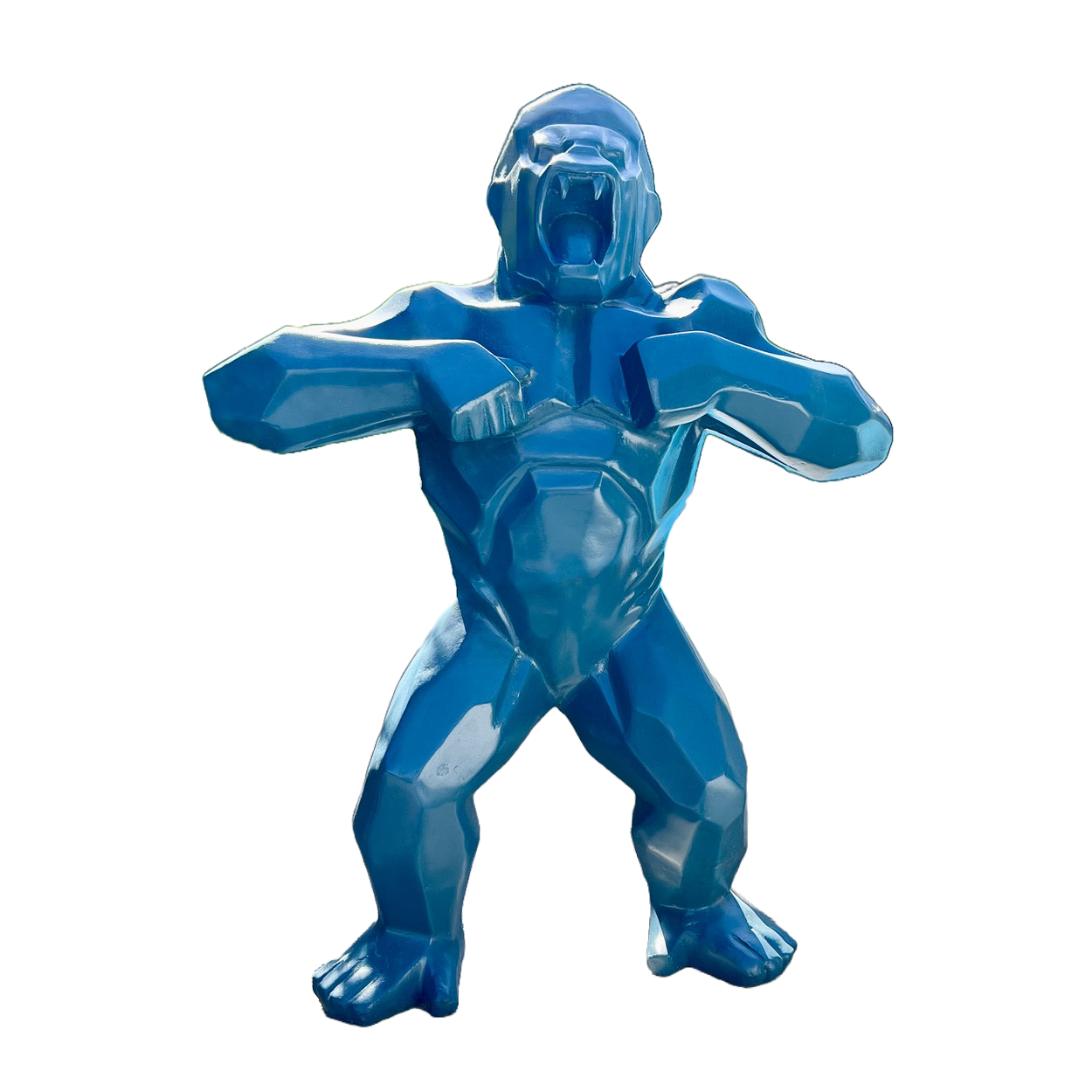 ART pop King Kong aap origami blauw polyester résine xxl 170 cm