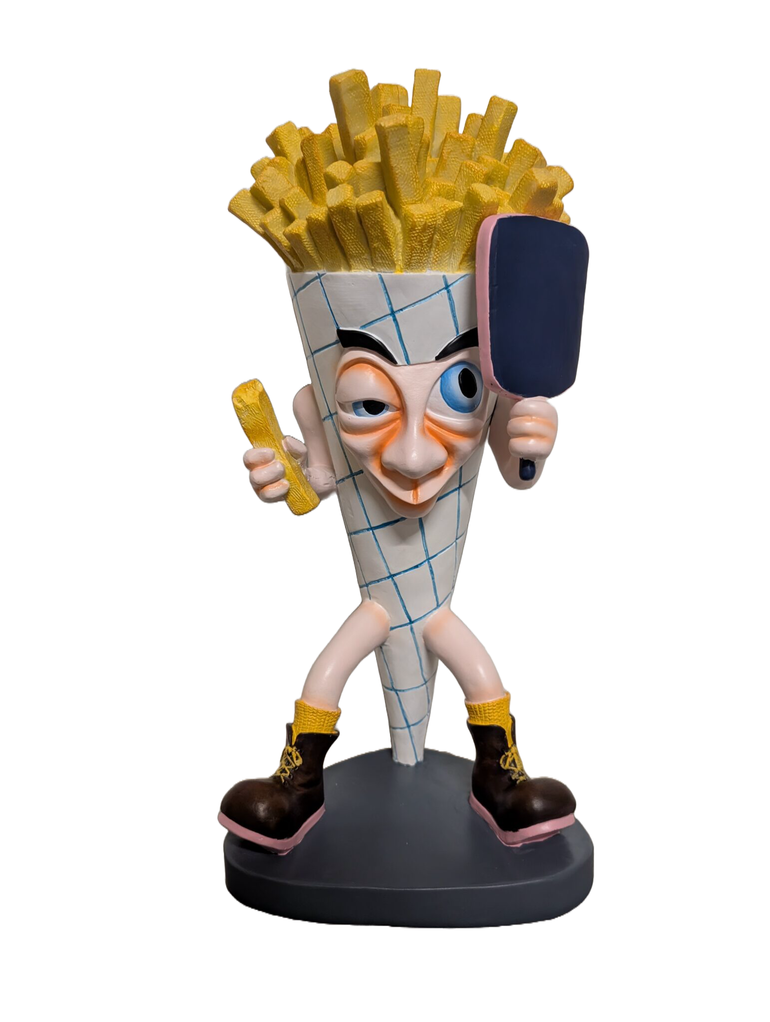 Frietzak op sokkel met schrijfbord 21  x 19 x  45 cm