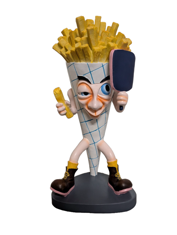 Frietzak op sokkel met schrijfbord 21  x 19 x  45 cm