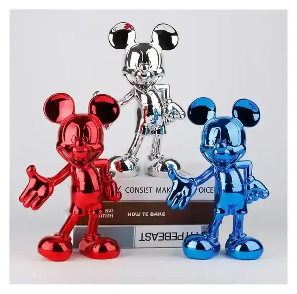 M&M muis staand chroom goud of zilver 23 cm verp 12