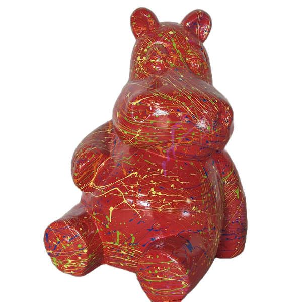 Nijlpaard zit splash multicolor 50 cm