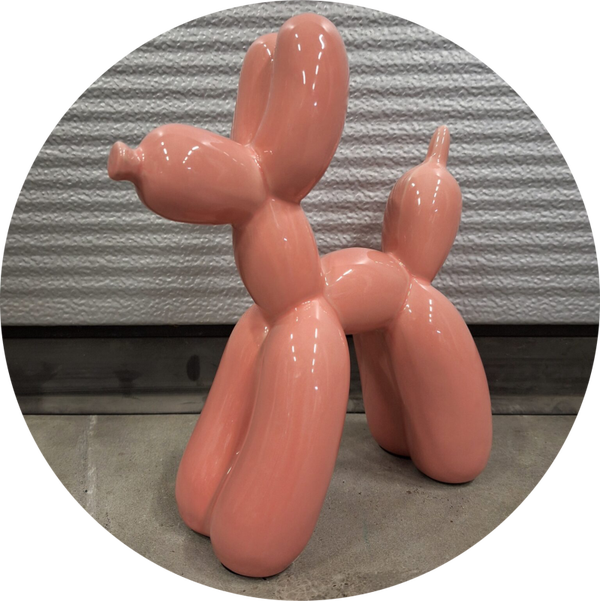 Design kunst sculpturen Ballon hond diverse kleuren orange 50 cm verp 2