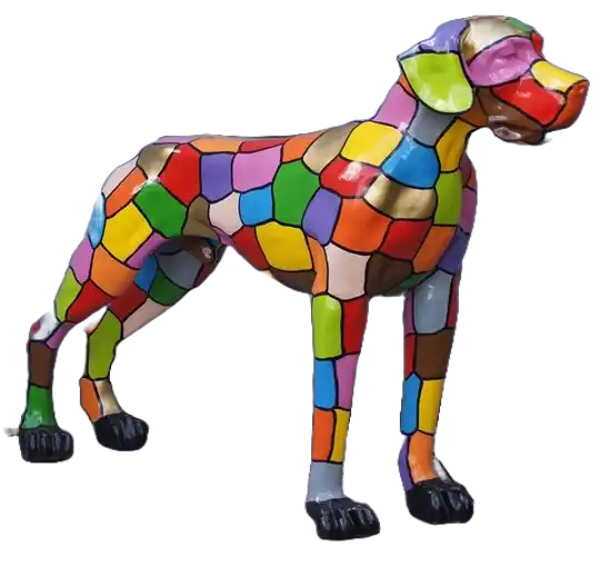 ART pop Jacht Hond multicolore block polyester résine 60 cm