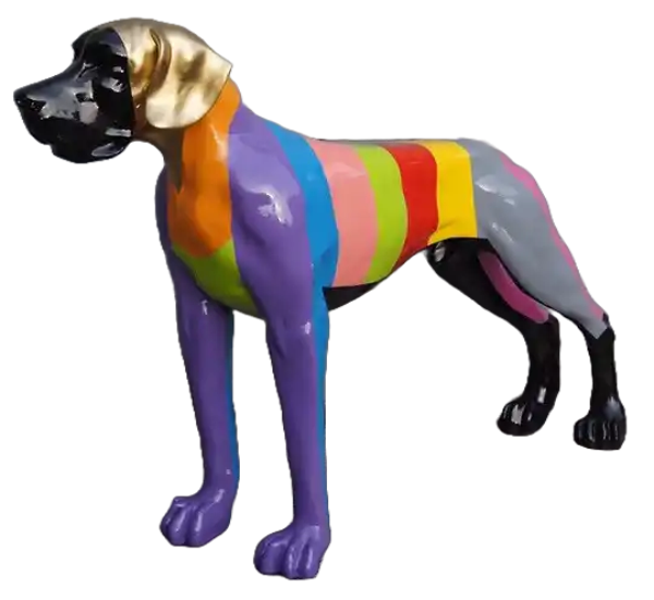 ART pop Jacht Hond polyester résine Streep multicolore 98 x 110 cm