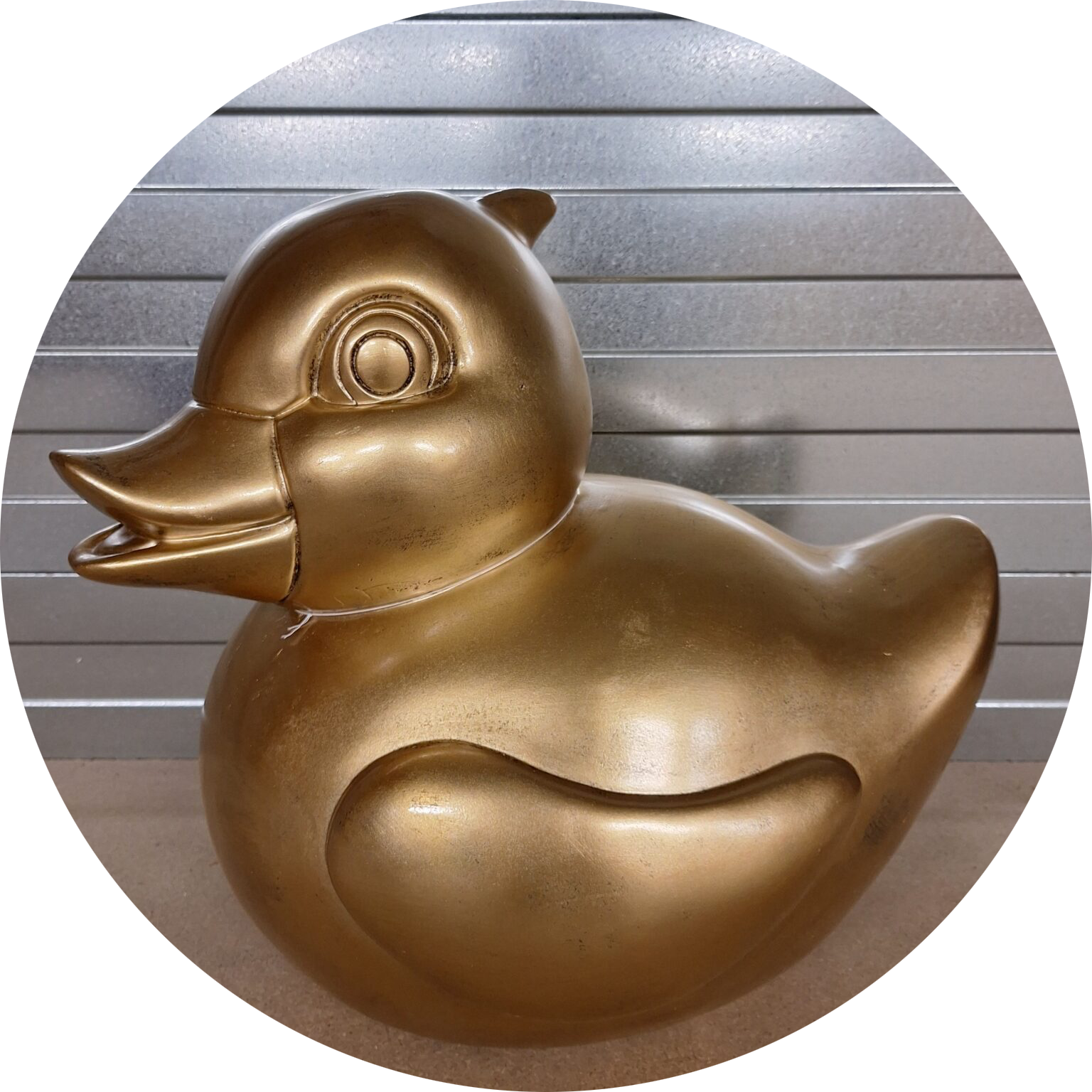 DE14 Funny badeend Brons antiek  Polyester résine  60 CM