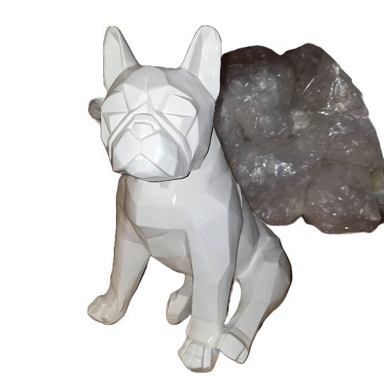 France buldog Hond origami staand wit  35 cm verp 2