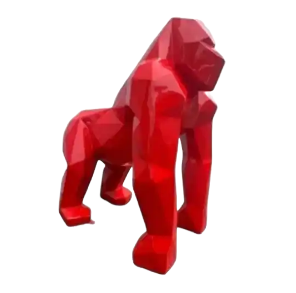 A1815 Jungle gorilla aap  XX L origami zwart polyester résine 130 X 100 X 85 CM
