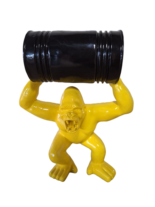 ART pop GELE AGRESIVE GORILLA AAP MET TON  65 CM