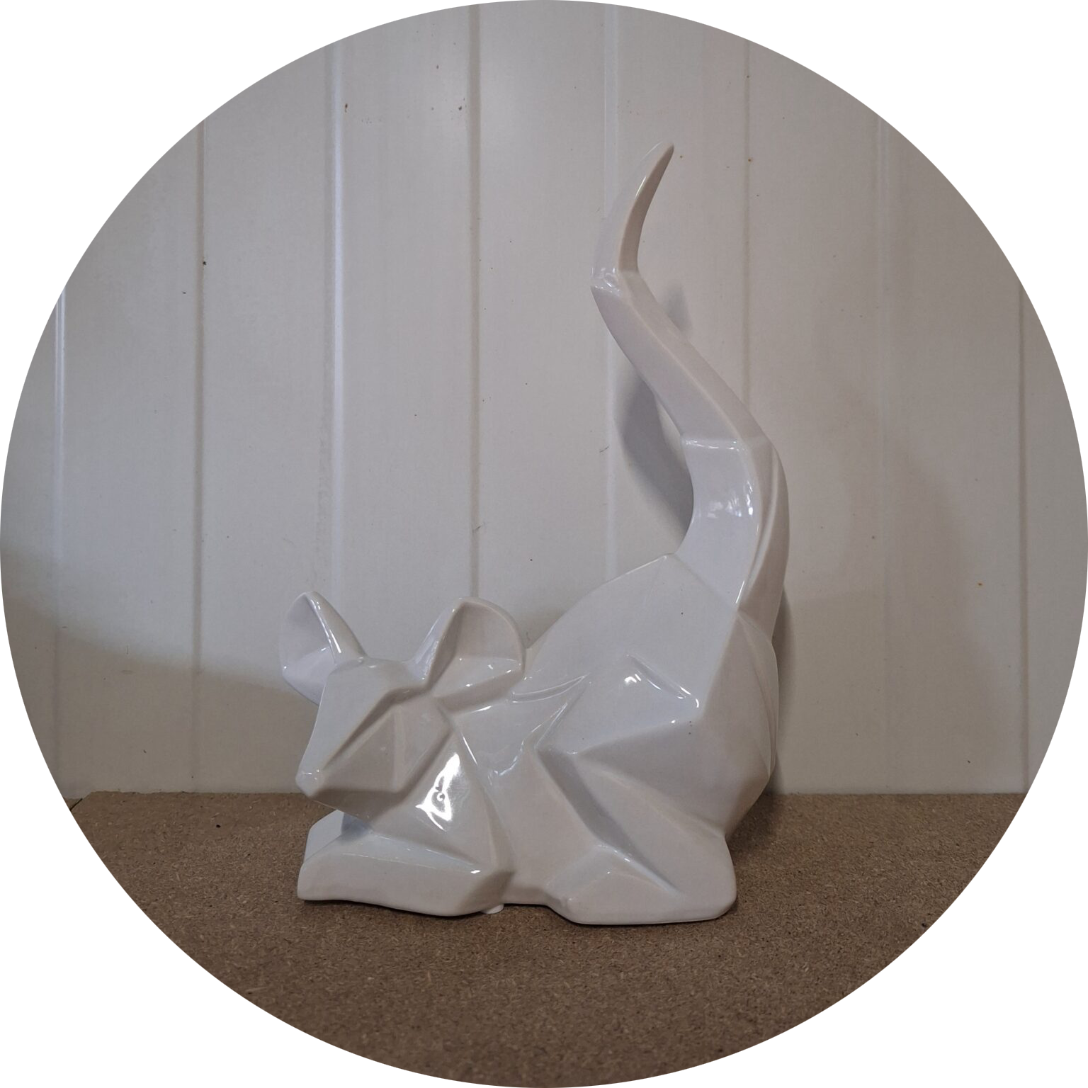 Origami speelse muis chroom of  kleur 24 X 17 CM VERP 12