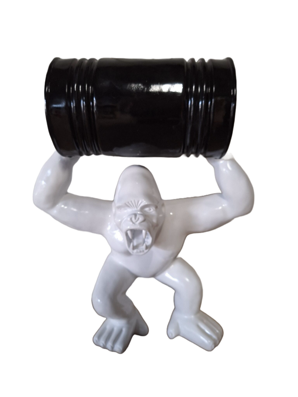 ART pop WITTE AGRESIVE GORILLA AAP MET TON  65 CM