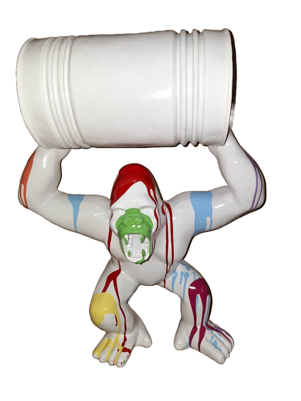 Art pop gorilla aap met ton multicolor splash 45cm