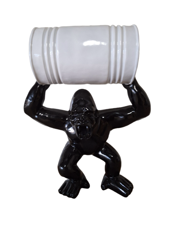 ART pop ZWARTE AGRESIVE GORILLA AAP MET TON  65 CM