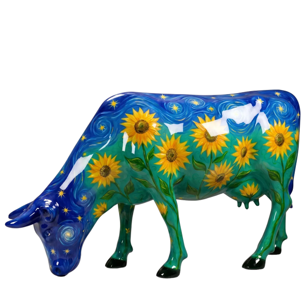 ART pop koe zonnebloemen grazend 150 x 220 cm
