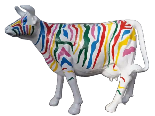 koe levensgroot polyester résine zébra multicolore 220 cm