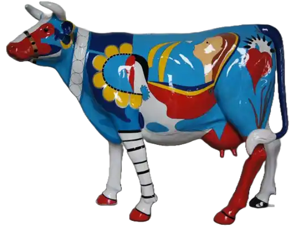 DHD K1z Koe levensgroot piccasocow polyester résine multicolore 220 cm
