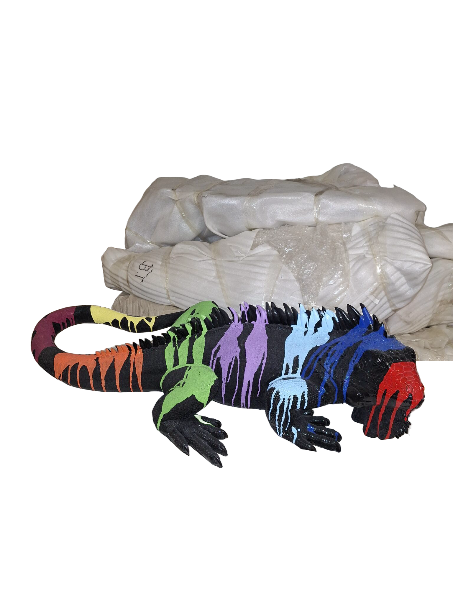 Leguwane zwart of wit  druip  multicolor laminaat 35x100 CM