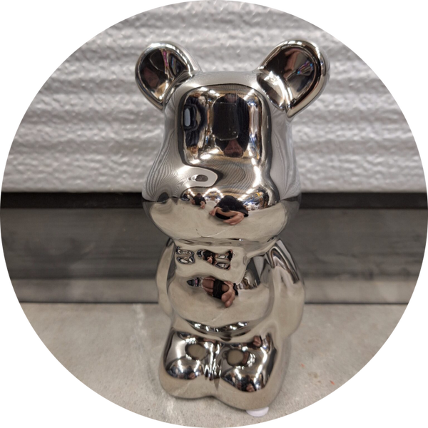 Beer Mick staand goud of zilver chroom 30 cm verp 10