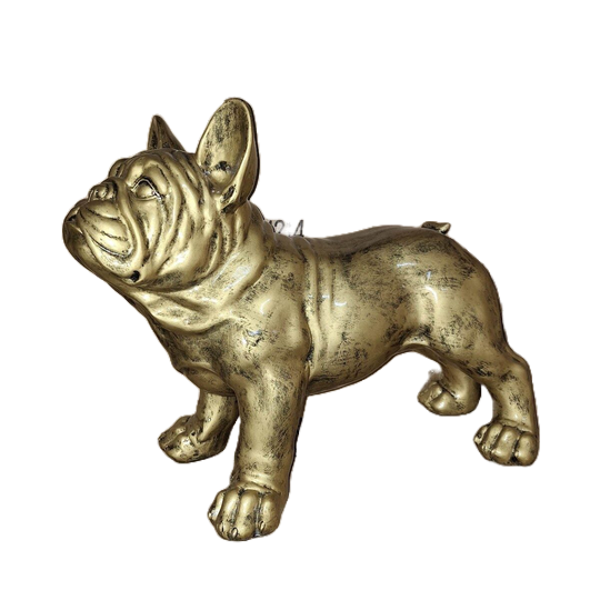France Buldog antiek goud 40 x 60 cm