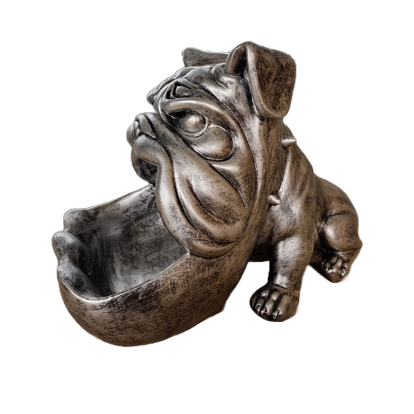 engelse buldog antiek brons planter  22 x 30 cm