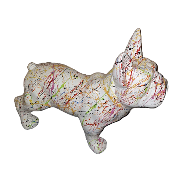 France buldog hond  wit splash   Multicolor  45 x 60 cm