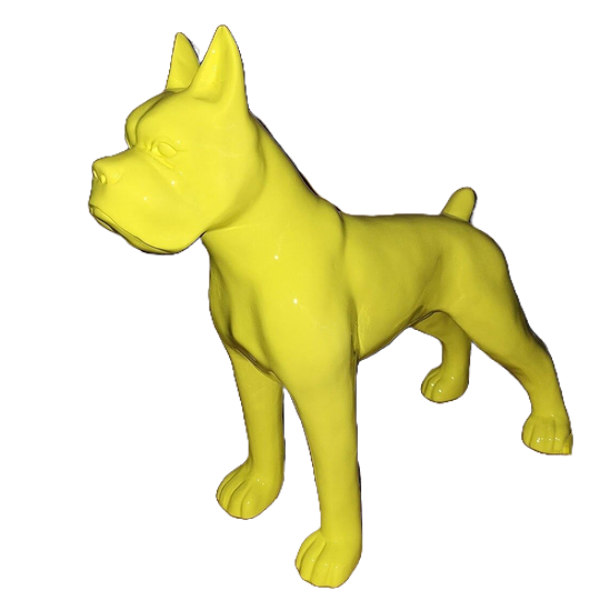 ART pop Hond Boxser geel polyester résine  50 CM