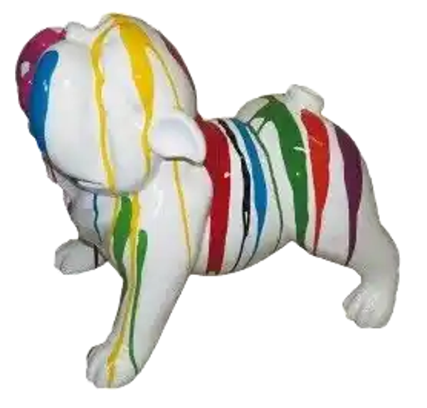ART pop hond Engels bulldog  multicolor drop 60 x 90 cm