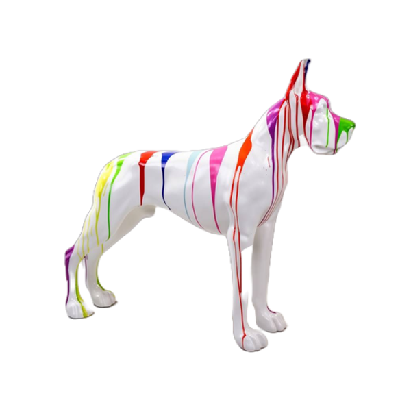 ART pop Hond Deense dog  staand multicolor   120 x 100 cm